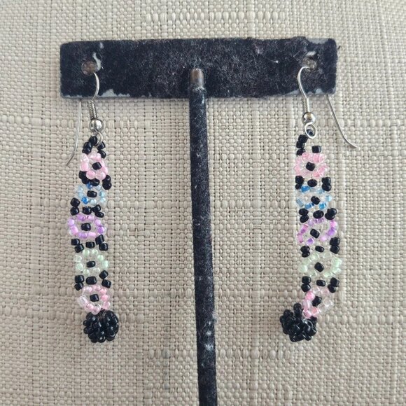 Women Earrings Multi Color Beads Drop Down Fashion Jewelry Earrings - Picture 2 of 10